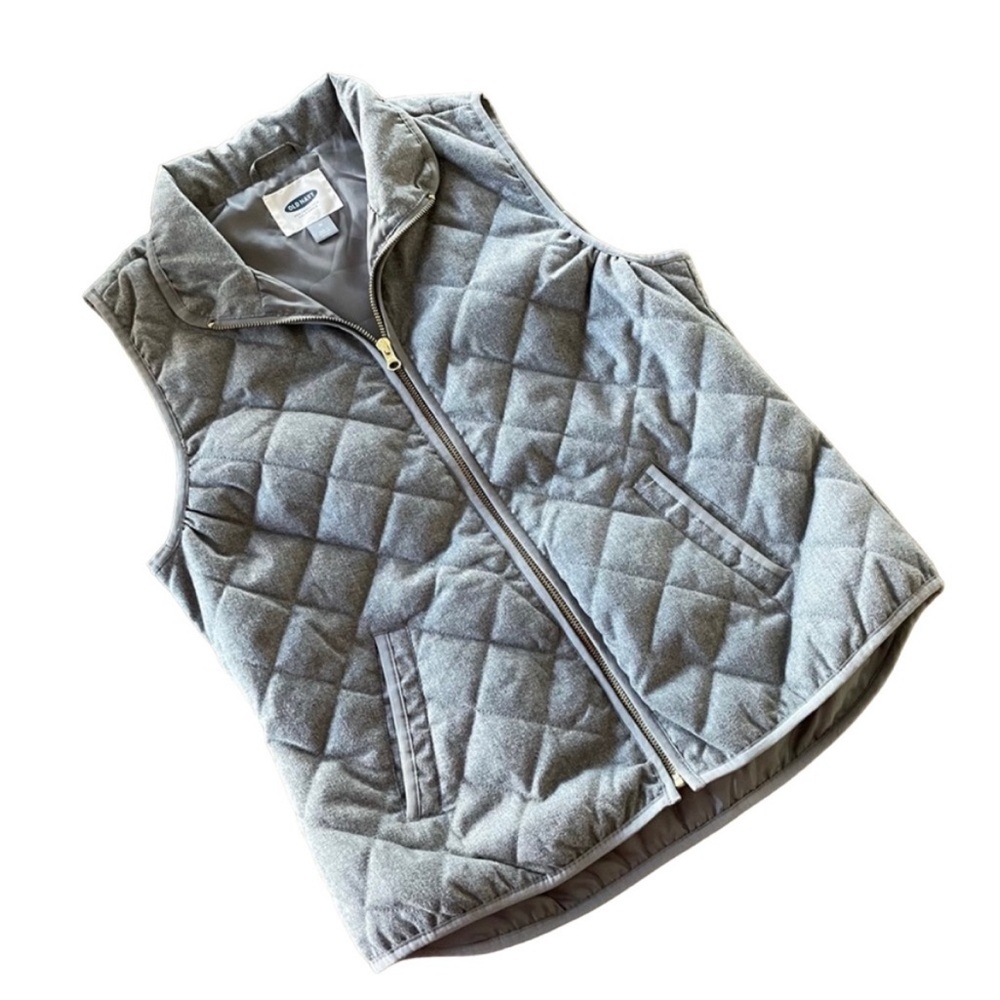 Old Navy Vest Gray Quilted Women’s Size Medium - Picture 1 of 10